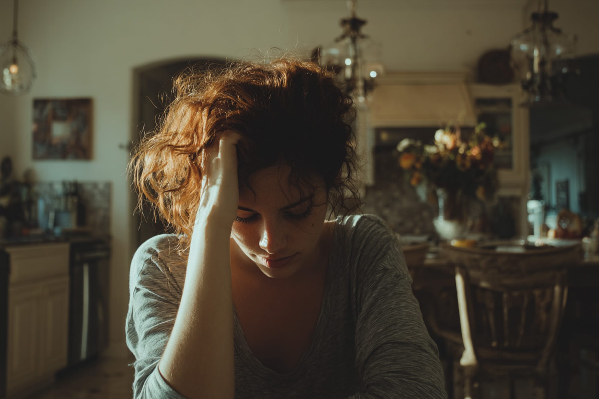 concerned person observing subtle warning signs on calendar/notes, lifestyle documentary feel